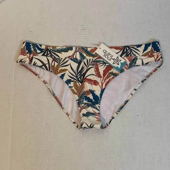 Bikini Bottom Womens XXL Aqua Quintsoul Floral New with Tags Sun Surf Beach Fun - Picture 1 of 8